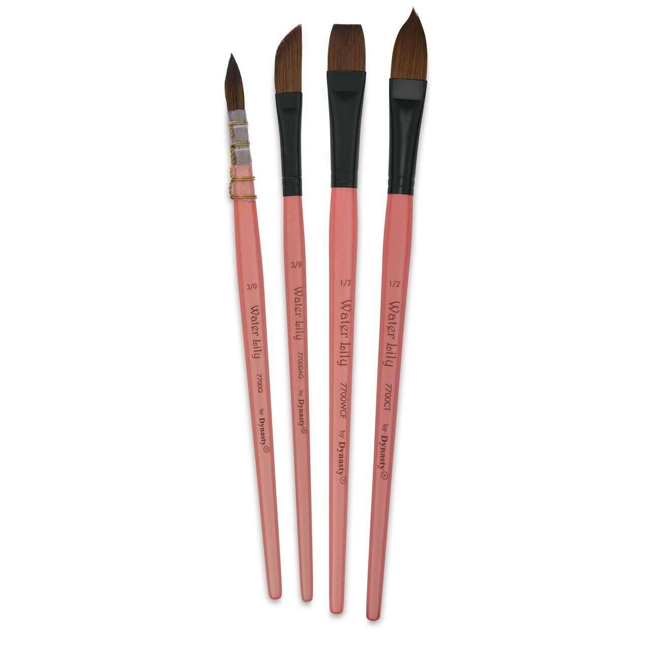 Dynasty Water Lily Watercolor Brushes - Set 10, Short Handle, Set of 4